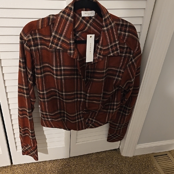 Sophie Rue Tops - SOPHIE RUE SIZE SMALL NWT PLAID FLANNEL SMOCKED